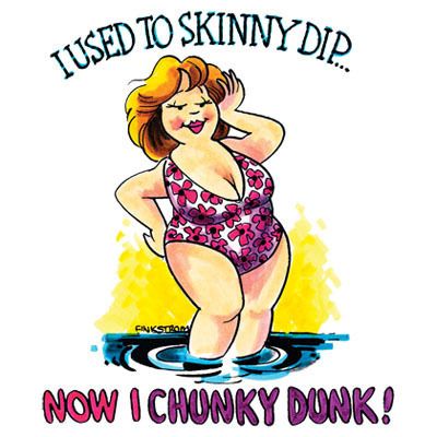 USED TO SKINNY DIP NOW I CHUNKY DUNK FUNNY TEE S 3X  