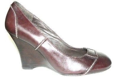 BRAND NEW BROWN ROUND TOE LEATHER WEDGE ALDO SHOES 9  