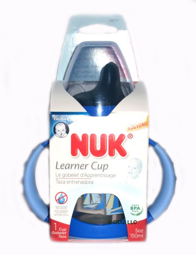 Gerber/Nuk No Spill Learner/Sippy Cup w/ LATEX Spout 6+ 885131627179 