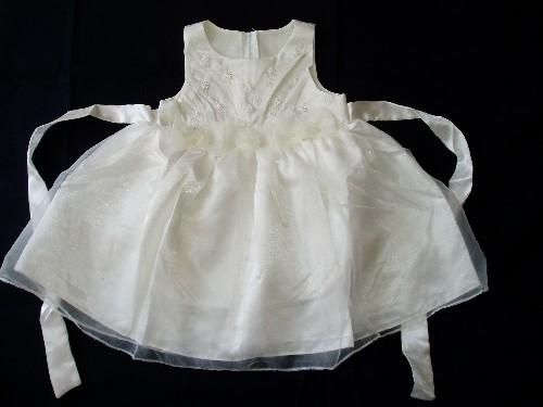 BNWT Ivory Satin Christening/Wedding/Party Dress 6 9 M  