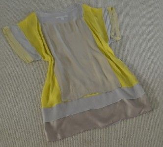   von Furstenberg Umeki Kimono Sleeve Colorblock Shift Silk Dress US 4