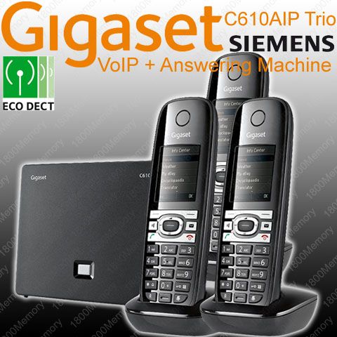 Siemens Gigaset C610IP VoIP Cordless DECT Phone C610 IP PSTN GAP HSDP 