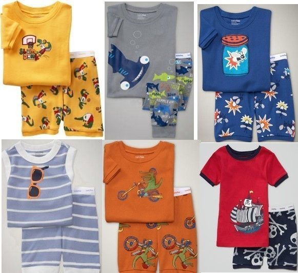   GAP Boys 2pc Packaged Print Shortie Short Pajamas PJs Sleep Set NEW