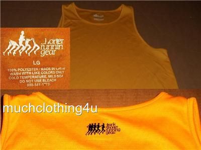 mens FRANK shorter RUNNING gear TANK top SHIRT large L yellow RUN 