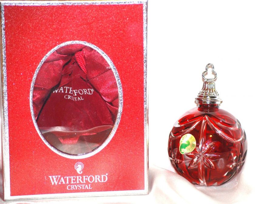   CRYSTAL, 2007 RUBY, RED CASED BALL ORNAMENT, 2ND IN SERIES, NEW IN BOX