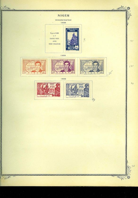 NIGER, SENEGAL, Advanced Stamp Collection hinged on Scott Specialty 