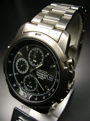 Seiko Chronograph TITANIUM Alarm Watch 100M SNA107P1  