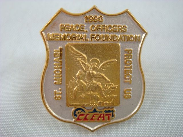   Peace Officers Memorial Foundation St Michael Cleat Cop Pin  