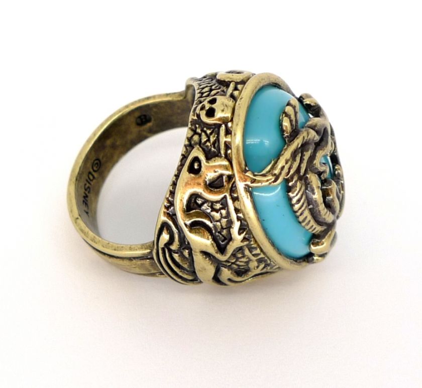 Disney Couture Pirates of the Caribbean Turquoise Dragon Ring  