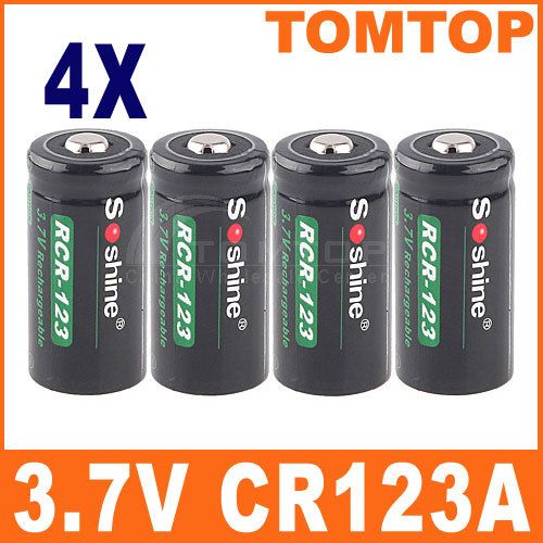 4X 3.7V 700mAh CR123A CR123 Rechargeable Battery  