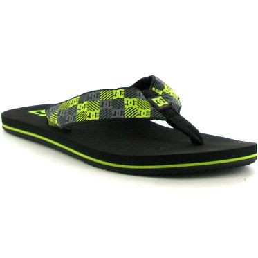 DC Habit Mens Flip Flop Black Soft Lime Sizes UK 7 12  