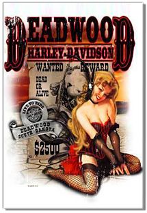 Deadwood pin up girl motorcycle fridge magnet  