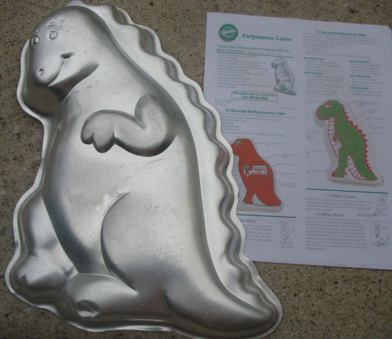 Wilton Cake Pan Partysaurus Dinosaur T Rex Friendly  