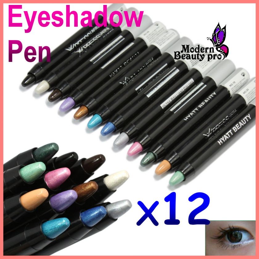 12 PCS Different Color Cosmetic Eyeshadow Pen Lip Eye Liner Makeup 