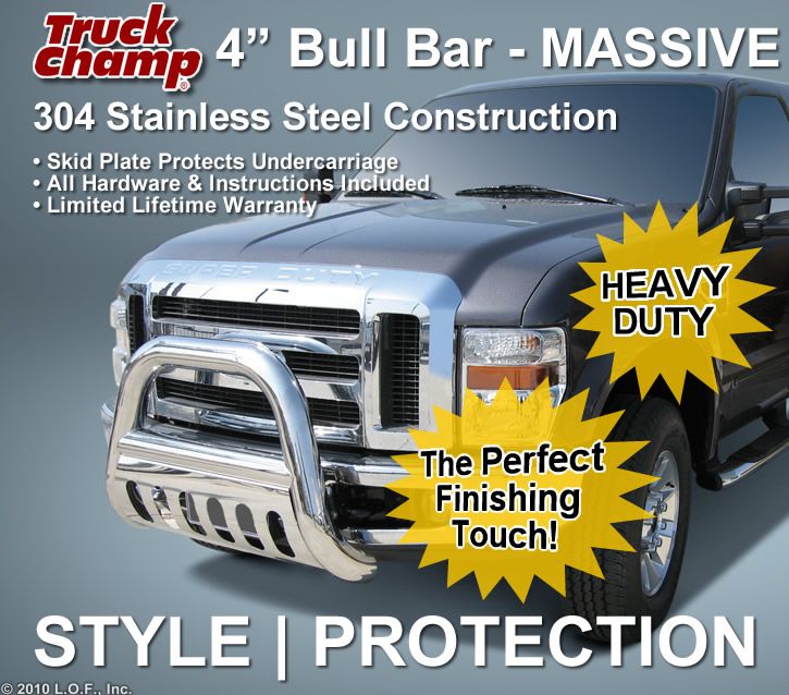 Huge 4 Stainless Bull Bar Push Grill Guard 2008 2011 FORD F250 F350 