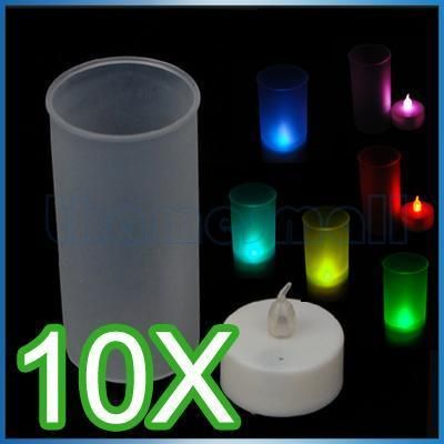 10Pcs LED Candle Light Color Changing for Party Wedding  