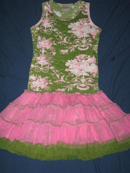 Ooh La La Couture Green Pink Pettiskirt Dress Girl 10  
