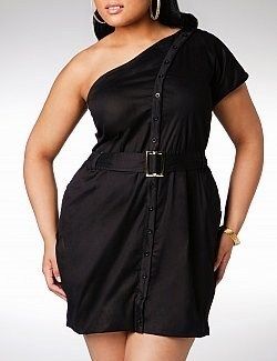 69 DEREON Plus Size Luxury * OFF THE SHOULDER * Belted Dress   Button 