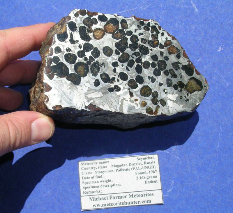 RARE pallasite meteorite from Russia, SEYMCHAN  