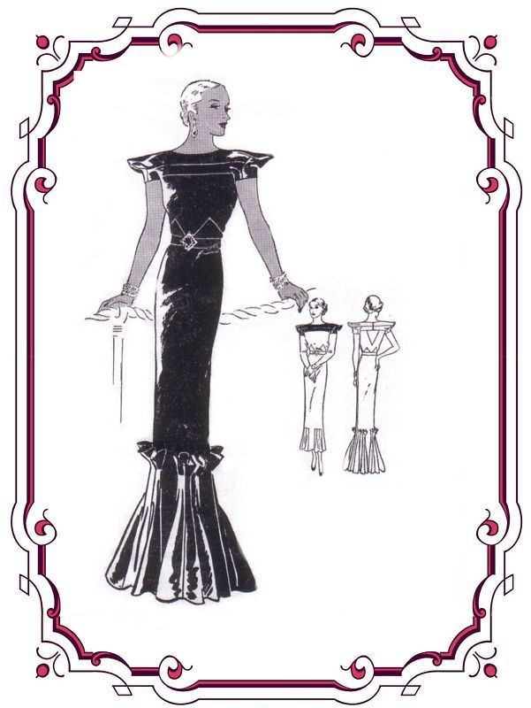 70 20S EVENING GOWN PATTERN CHOOSE YOUR DOLL SIZE  