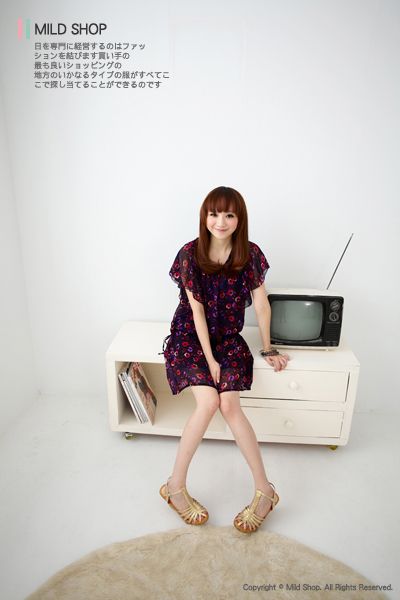   Japanese Korean Fashion Style impressionism Chiffon Dress One piece