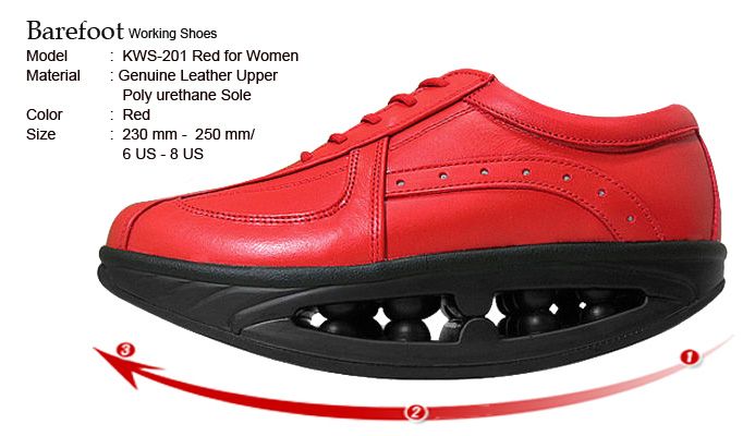 Fitness Shape Walking Leather Shoes RED Women KW201r  