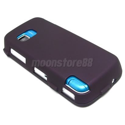 HARD RUBBER CASE COVER SCREEN FILM FR NOKIA 5230 PURPLE  