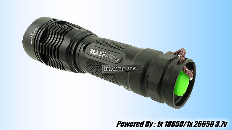 26650 /18650 1600Lm CREE XM L XML T6 LED Flashlight Torch MA10  