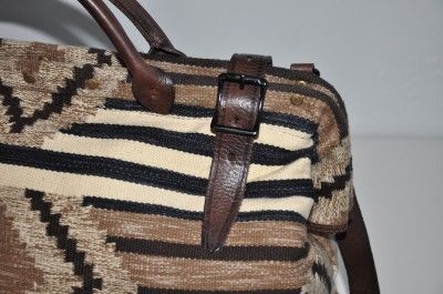 Ralph Lauren RRL INDIAN BLANKET Carryall Bag W/Leather  