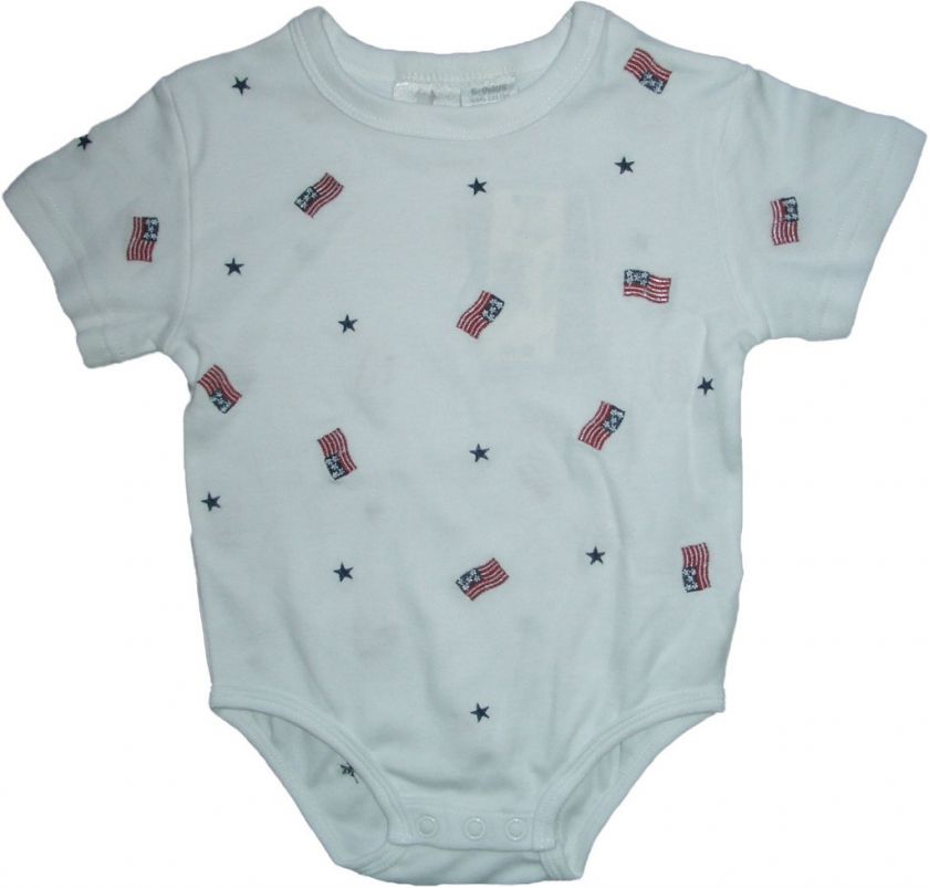 NWT KOALA KIDS *FLAG & STAR* BABY ROMPER BODYSUIT 6 9M  