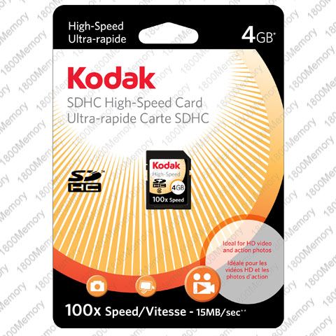 GENUINE Kodak 4GB High Speed SDHC SD Memory Card 4G  