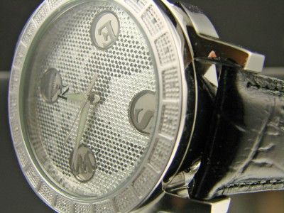   JOJO/JOERODEO WHITE GOLD FINISH WORLD MAP 25 REAL DIAMOND WATCH  