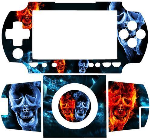 Flame Skull SKIN VINYL STICKER for SONY PSP 1000 FAT  