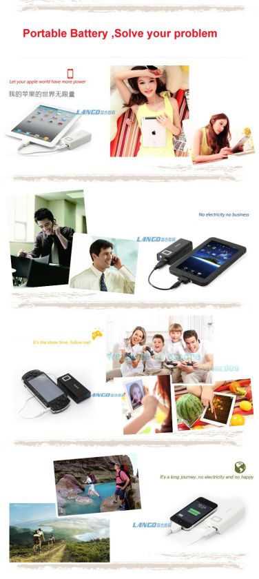   4800mAh Portable Power Bank Backup Battery Charger for iPhone 4S PSP