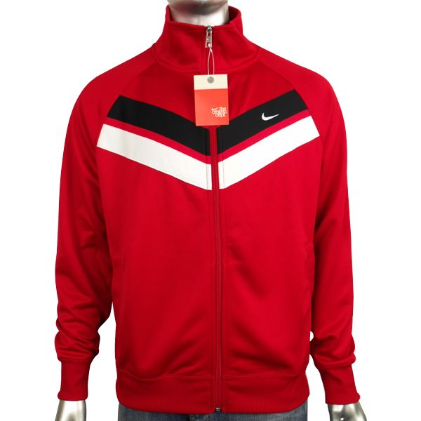 Mens Nike Retro Red Polyester Vintage Track Suit Top Sports Jacket 