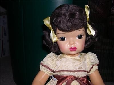 Terri Lee Dark Swiss Fiber Wig Yellow Taffeta Dress  