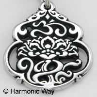 The LOTUS & AUM Pendant Om Mantra Jewelry Yoga Necklace  