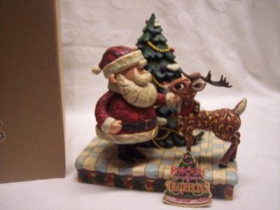 2007 JM SHORE TRADITIONS RUDOLPH & SANTA FIGURINE~CHRISTMAS ENESCO 