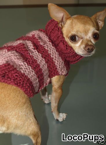 XS 3 4 LBS DOG HAND KNIT SWEATER CHIHUAHUA 9 in LENGTH  