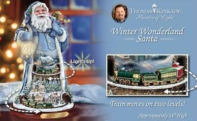 THOMAS KINKADE Winter Wonderland SANTA, 2 TRAIN, ILLUM  