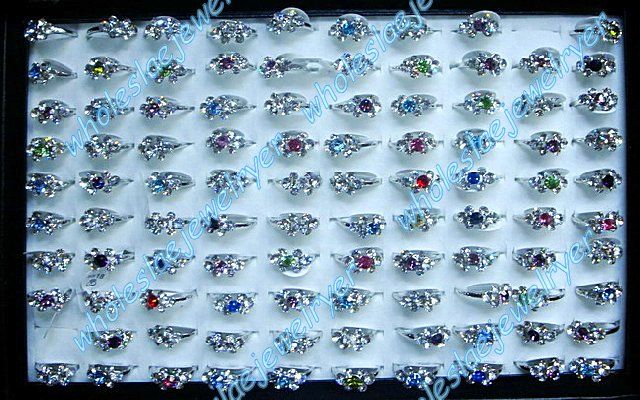 wholesale 100PCS Fashion #5 8 rhinestone&18KGP RinG  