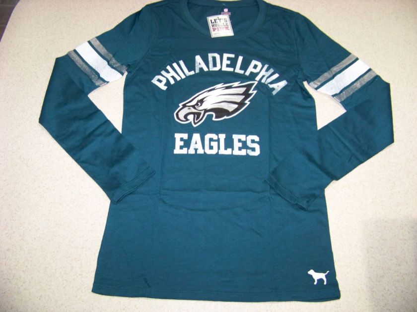 Victorias Secret PINK Philadelphia Eagles Long Sleeve T Shirt NWT 