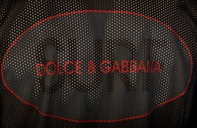 NEW DOLCE & GABBANA MENS BLACK NET LOGO SHIRT 54/2XL  