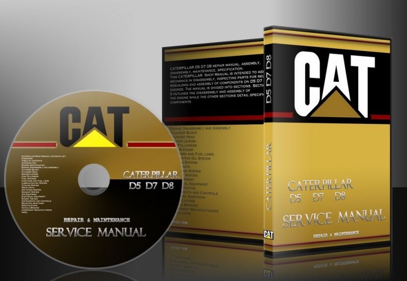 CATERPILLAR D5 D7 D8 WORKSHOP MANUALS + Bonus  