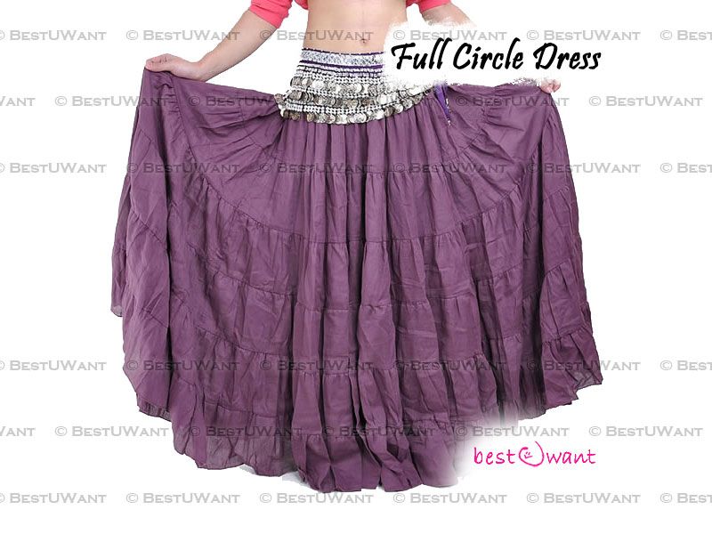 Belly Dance Bohemian Gypsy 6 Tiers Dress Skirt Costume  