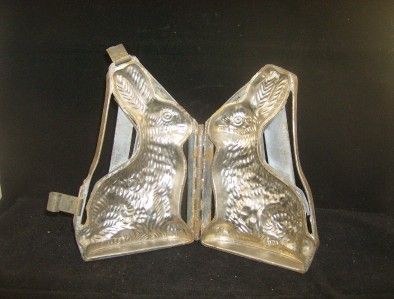 Antique Heavy Hinged LARGE BUNNY RABBIT CHOCOLATE MOLD  