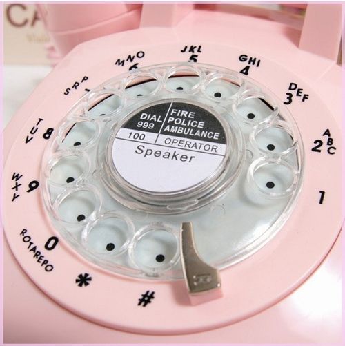 New Vintage Pink Retro old fashioned Rotary Dial corded Desk Telephone 