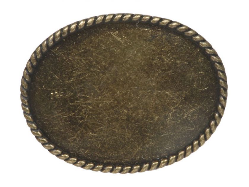 Western Plain Oval Hammered Vintage Belt Buckle  