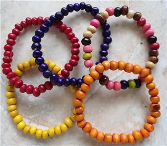 NEW FRIENDSHIP WOOD BEAD COLOR BRACELET ON SALE   