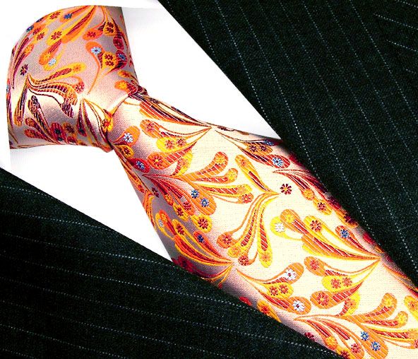 84209 US LORENZO CANA NEW SILK TIES PAISLEY GOLDEN  